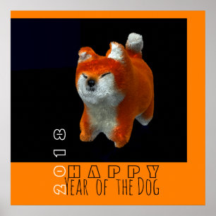 Poster de Chien Art numérique Shiba Puppy 3D Année