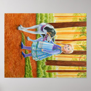 Poster de chien bleu et de chien de garde