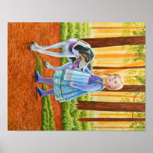 Poster de chien bleu et de chien de garde (Devant)