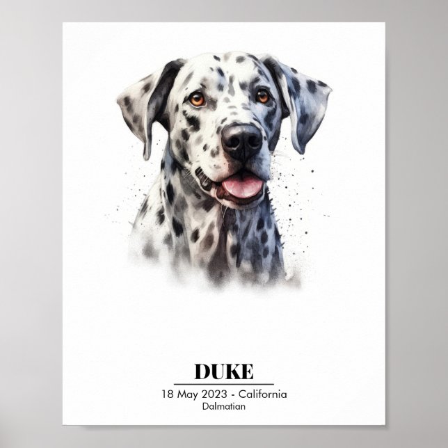 Poster de chien dalmate personnalisable (Devant)