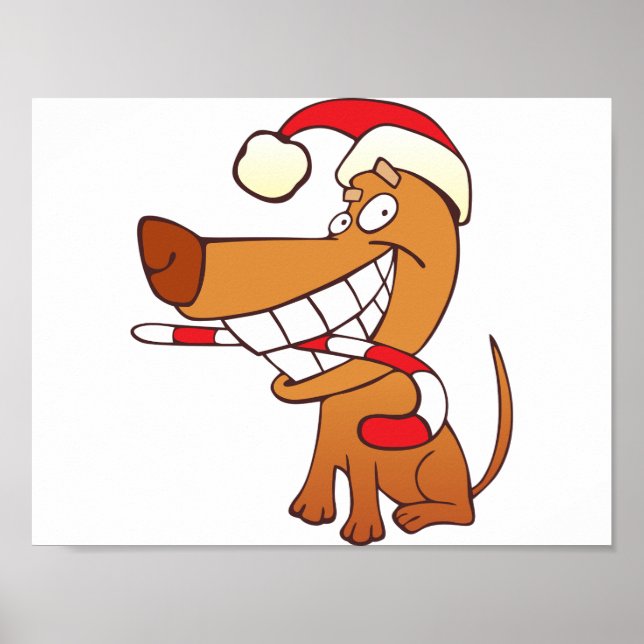 Poster de Chien dans un chapeau de Père Noël (Devant)