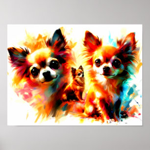 Poster de chien d'aquarelle