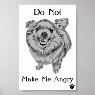 Poster de chien en colère