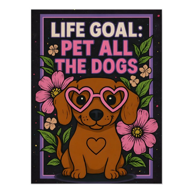 Poster de Chien Floral (Devant)
