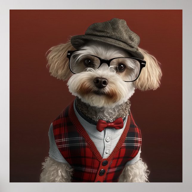 Poster de Chien Hipster de Maltipoa (Devant)