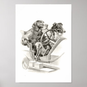 Poster de chien vintage