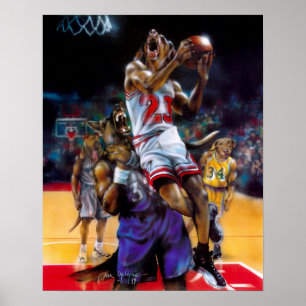 Poster De Chiens Jouant Au Basket-Ball