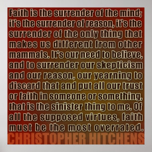 Poster de Chris Hitchens Abandon de la raison (Red