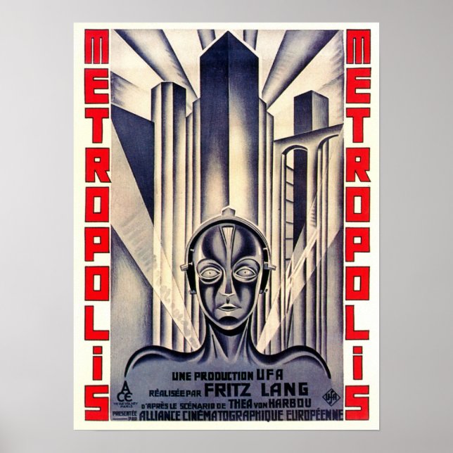 Poster de cinéma classique METROPOLIS par Fritz La (Devant)