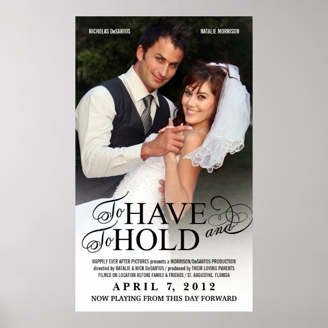 Poster de cinéma mariage - Modèle photo personnali (Devant)