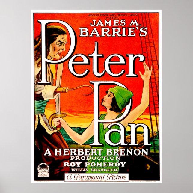 Poster de cinéma Peter Pan vintage (Devant)
