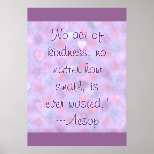 Poster de citation Aesop Kindness (Devant)