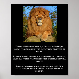 Poster de citation africaine Lion & Gazelle