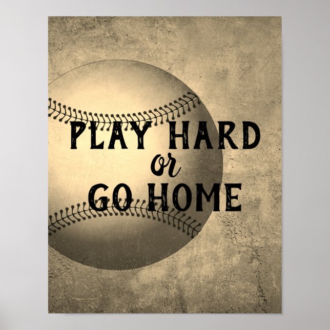 poster de citation de base-ball style en détresse (Devant)