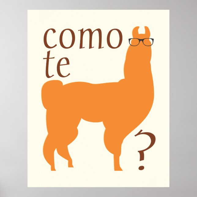 Poster de citation de Llama Imprimer : Como te lla (Devant)