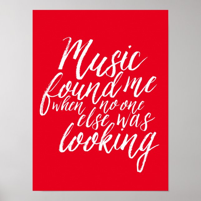 Poster de citation de musique rouge (Devant)