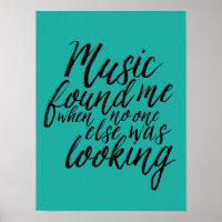 Poster de citation de musique turquoise
