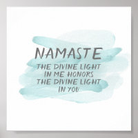 Poster de citation de Namaste aquarelle design