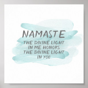 Poster de citation de Namaste aquarelle design