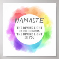 Poster de citation de Namaste aquarelle design