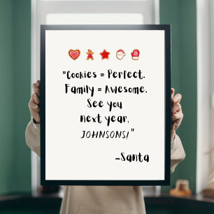 Poster de citation de Noël amusant Père Noël