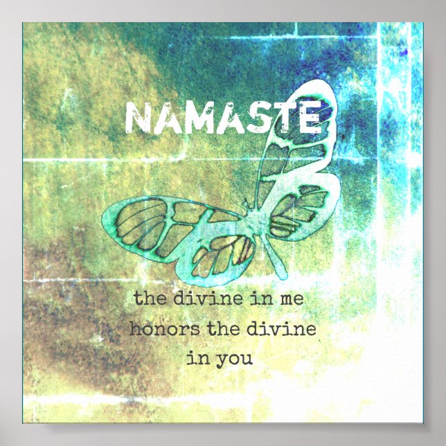 poster de citation inspirante namaste papillon tur (Devant)