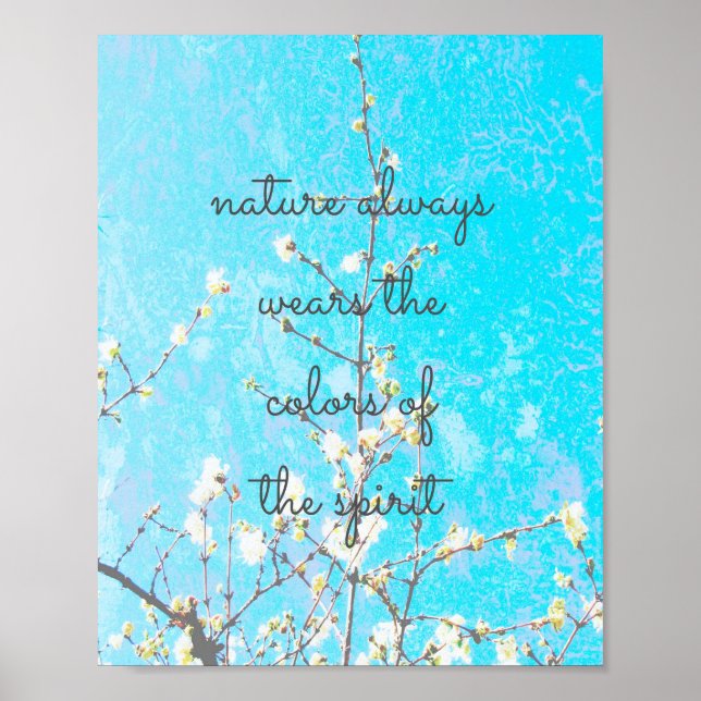 poster de citation inspirante sur blue nature art (Devant)
