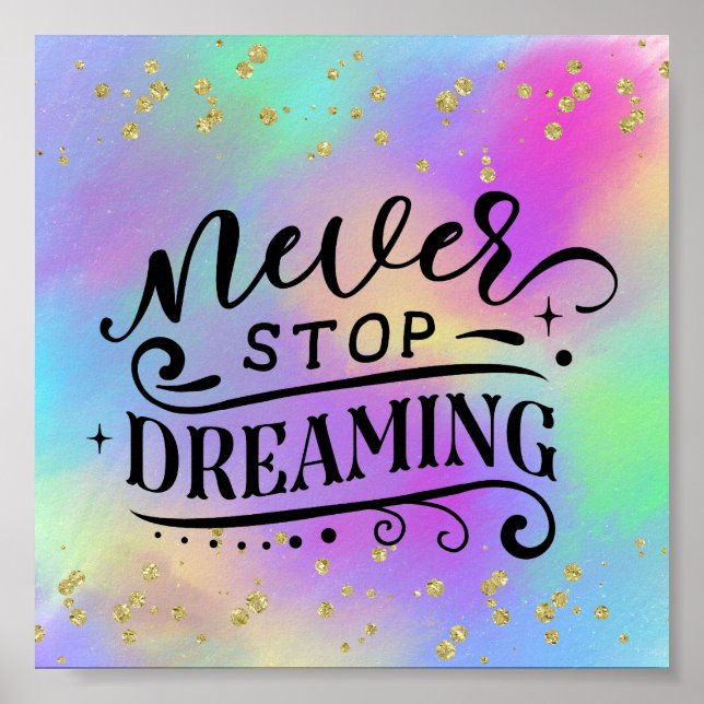 Poster de citation Inspirationnelle Speckée Or Col (Devant)