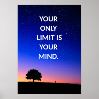 Poster de citation Motivational Blue Night Sky