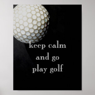 poster de citation pour golfeurs noir et blanc
