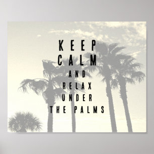 Poster de citation Tropical pour garder le calme P
