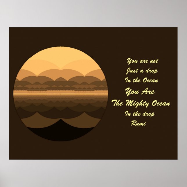Poster de citations de Rumi Art. Ocean Mandala Ins (Devant)