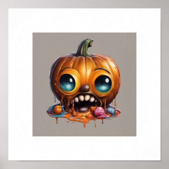 Poster de Citrouille de bonbons d'Halloween (Devant)