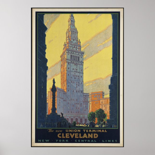Poster de Cleveland Vintage voyage et imprimés rét (Devant)