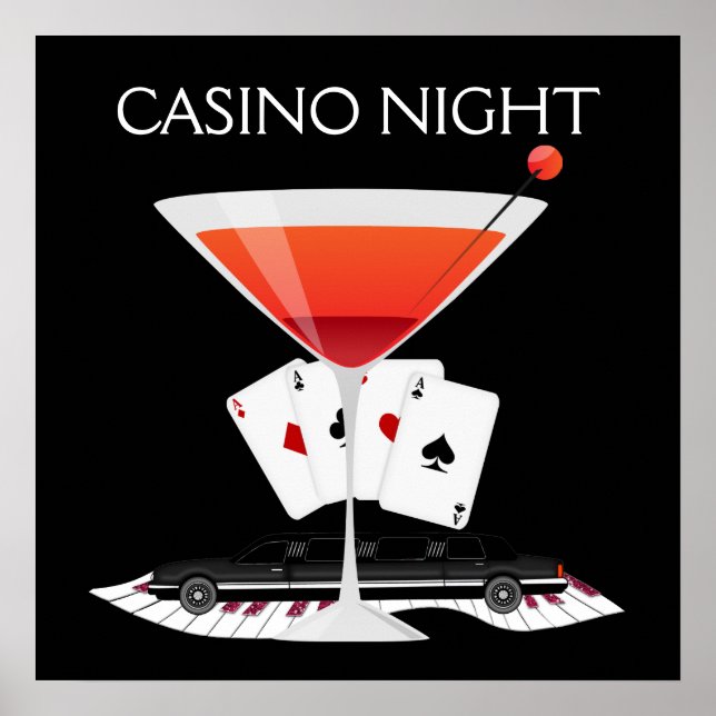 Poster de cocktail de nuit Casino - SRF (Devant)