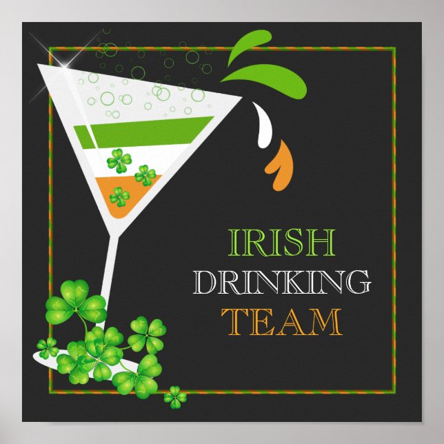 Poster de cocktail Shamrock de la St.Patricks Day (Devant)