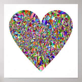 Poster de coeur Abstrait coloré Art