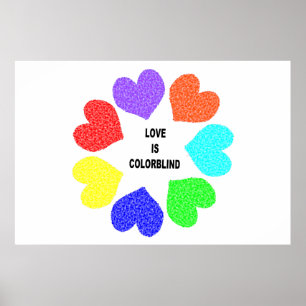 Poster de Coeurs Arc-en-ciel d'amour interracial