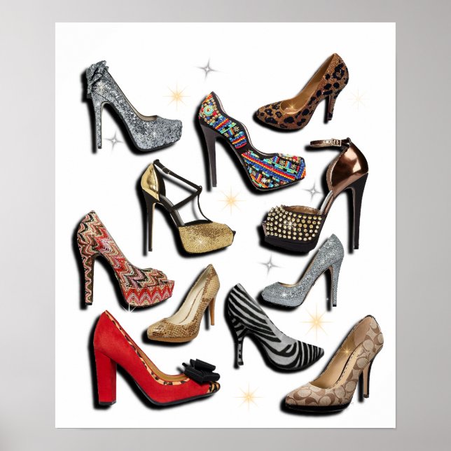 Poster de collage de chaussures haute talon (Devant)