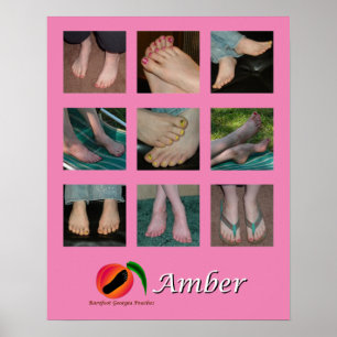 Poster de collage de pieds en ambre