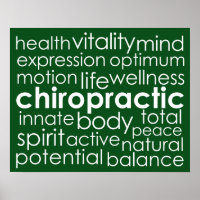 Poster de collage du mot chiropratique