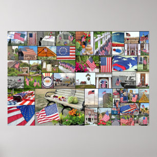 Poster de collage patriotique 36 x 24