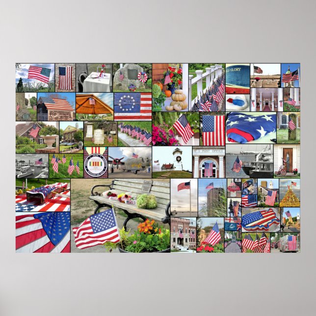 Poster de collage patriotique 36 x 24 (Devant)