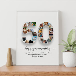 Poster de collage photo du 50e anniversaire person