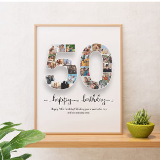 Poster de collage photo personnalisé 50e anniversa