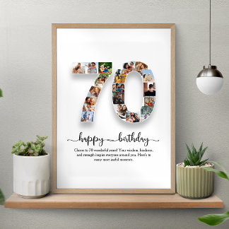 Poster de collage photo personnalisé 70e anniversa
