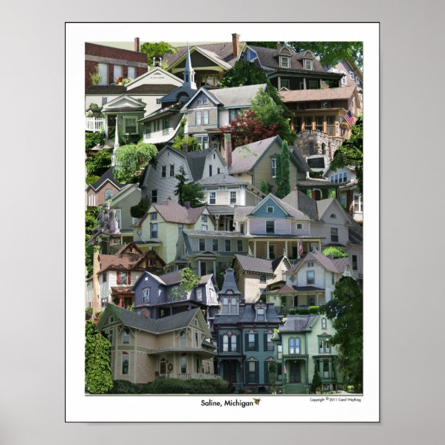 Poster de collage, Saline Michigan (Devant)