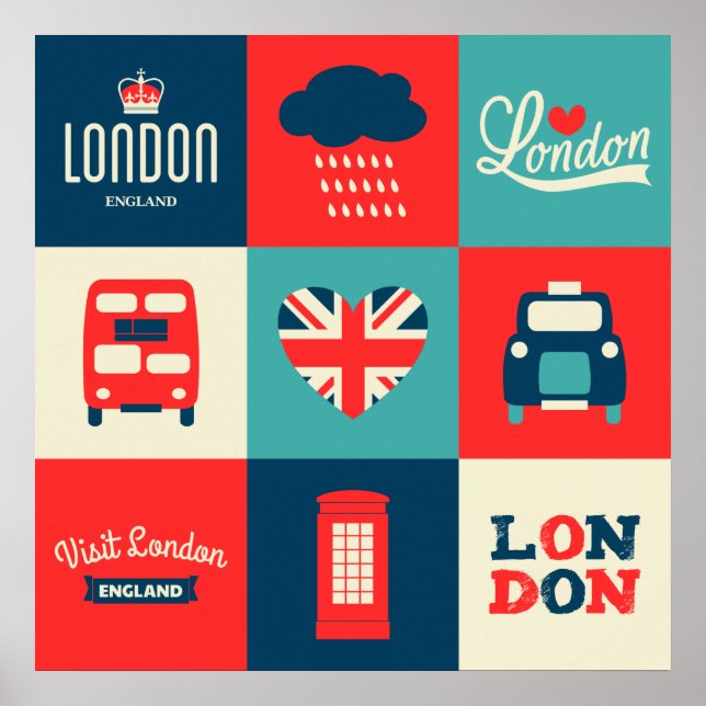 Poster de collection Retro London (Devant)