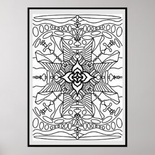 Poster de coloration de croix adulte