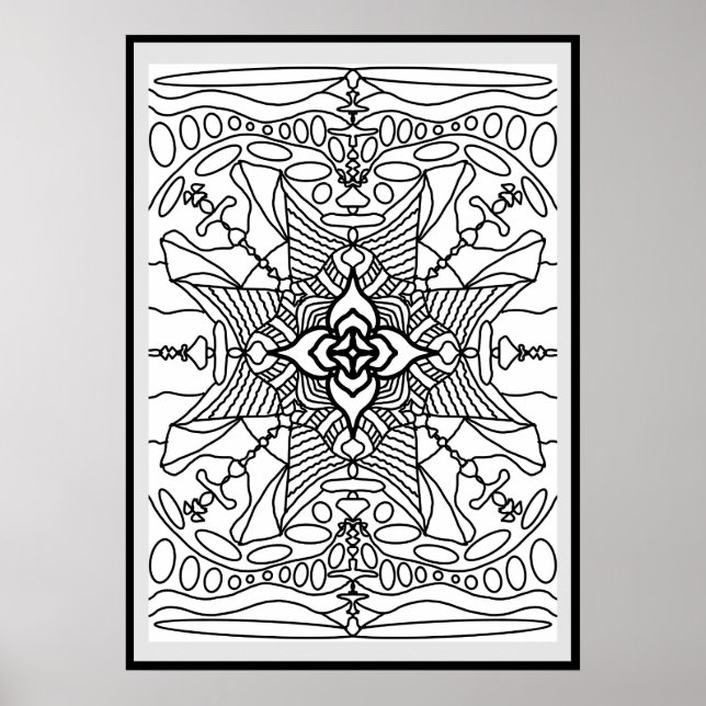 Poster de coloration de croix adulte (Devant)